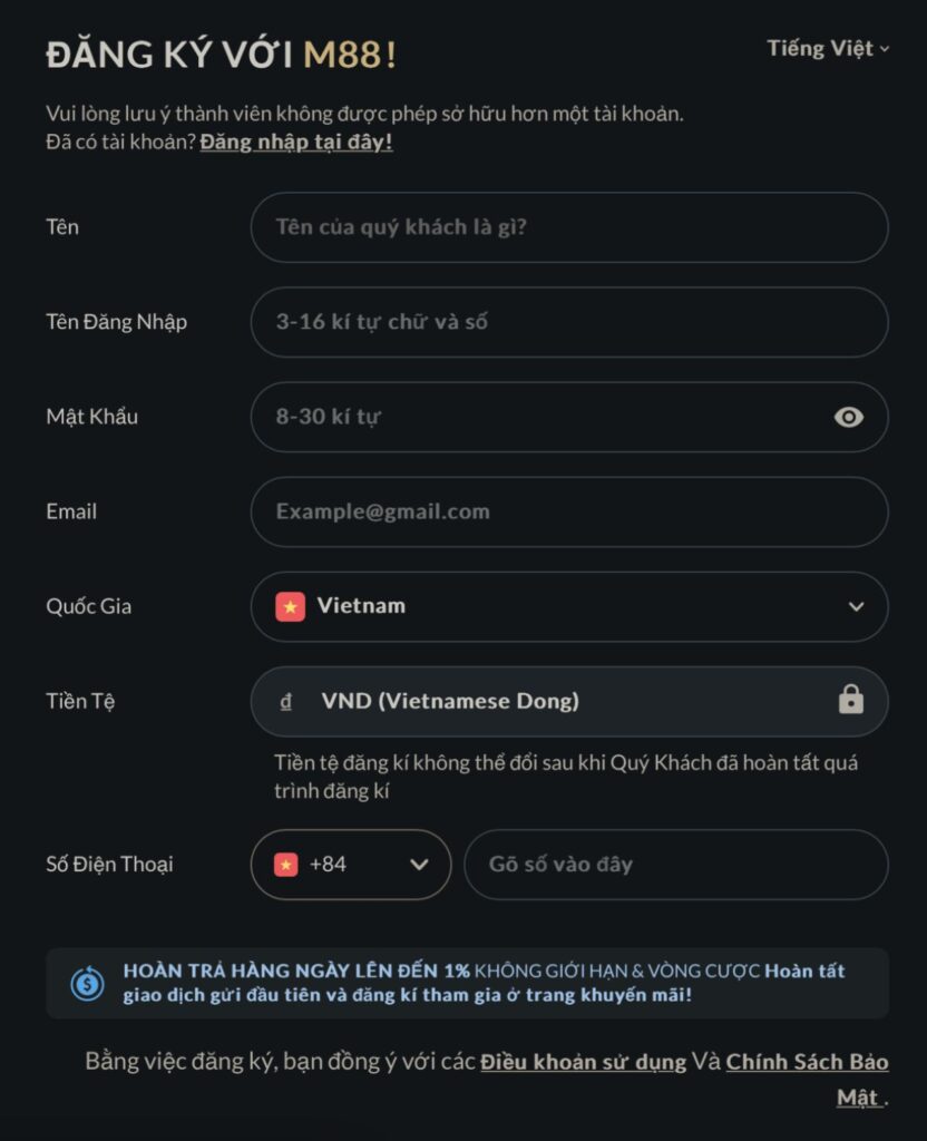 Đăng ký m88