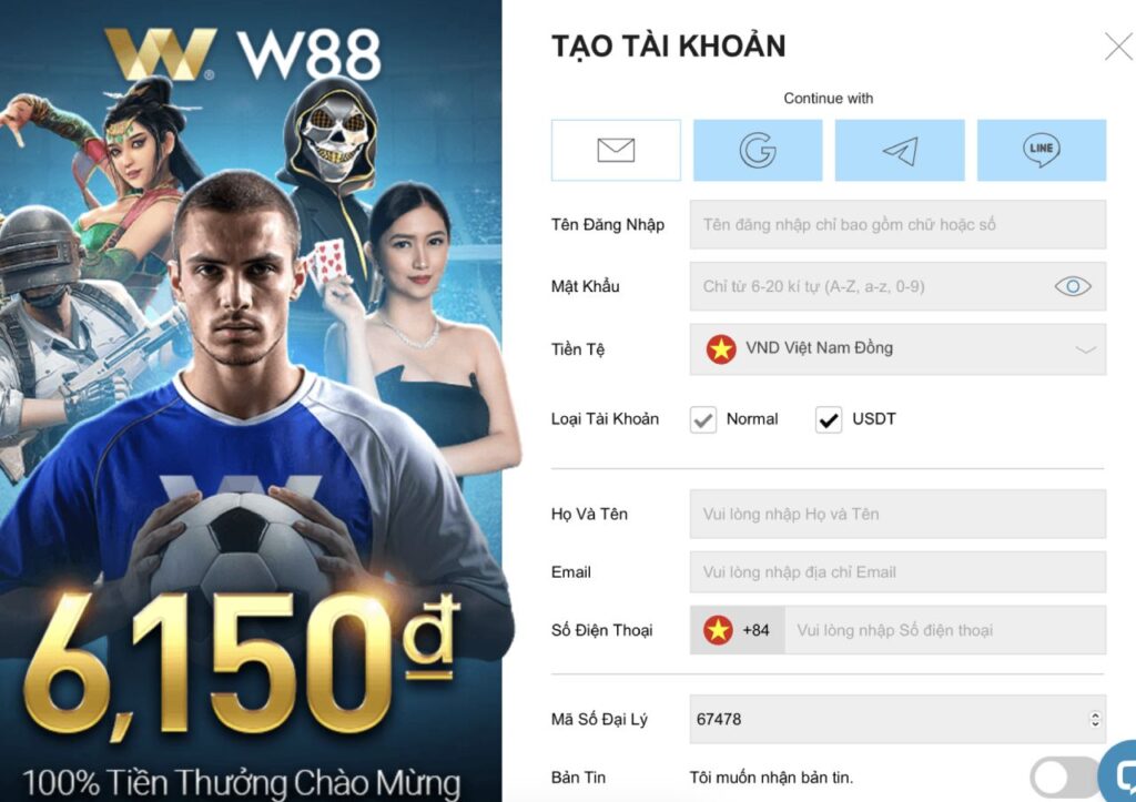 W88 dang ki tai khoan
